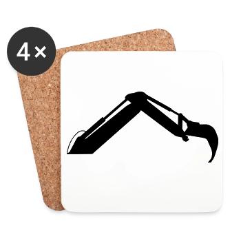 Excavator Arm – Digging Power - Coasters (set of 4) - white - Front