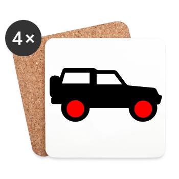 Voiture - Dessous de verre (lot de 4) - blanc - Devant