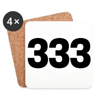 333 angel number - Coasters (set of 4) - white - Front