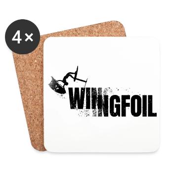 SCHRIFTZUG WINGFOIL - Untersetzer (4er-Set) - Weiß - Vorne