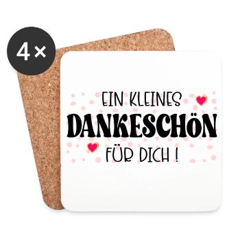 Kleines Dankeschön - Untersetzer (4er-Set) - Weiß - Vorne