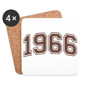 Retro Adventure 60 Years Sixties Gift 1966 - Coasters (set of 4) - white - Front