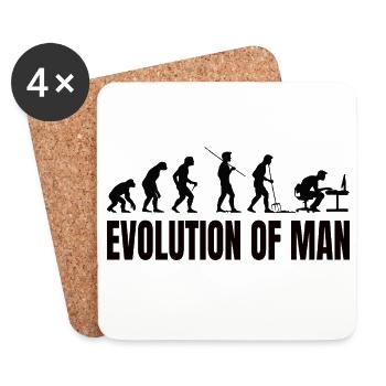 Programmierer Computerfreak Evolution - Untersetzer (4er-Set) - Weiß - Vorne