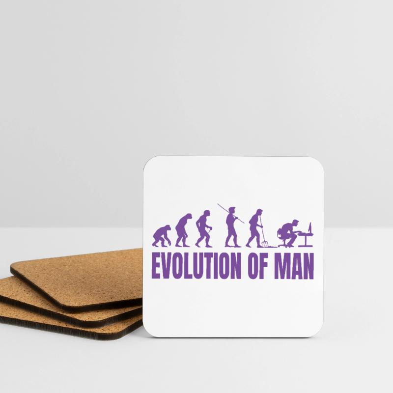 Programmer Computer Freak Evolution Retro Coasters (set of 4)