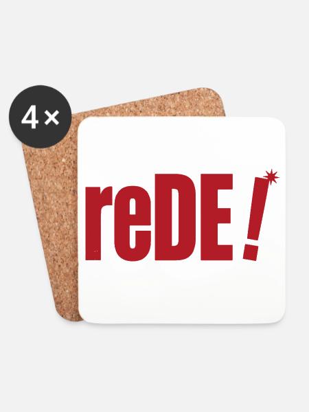 rede! - Untersetzer (4er-Set) - Weiß