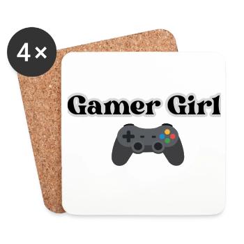 Gamer Girl - Untersetzer (4er-Set) - Weiß - Vorne