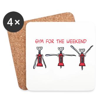Gym for the weekend - Coasters (set of 4) - white - Front