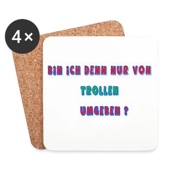 Bin_ich_denn - Untersetzer (4er-Set) - Weiß - Vorne