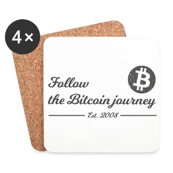 Bitcoin Reise Schriftzug - Untersetzer (4er-Set) - Weiß - Vorne