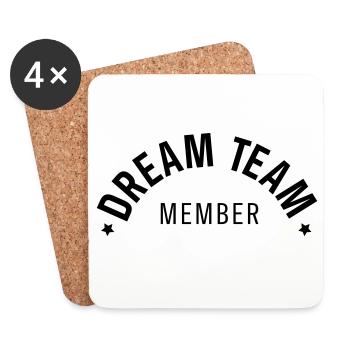 Geschenk mit gebogenem Text des Dream Team-Mitglieds - Untersetzer (4er-Set) - Weiß - Vorne