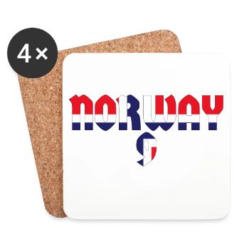 Lettrage norvégien – Design moderne norvégien - Dessous de verre (lot de 4) - blanc - Devant