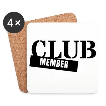 Club Member - Verein Mitglied Team Party Gruppe - Untersetzer (4er-Set) - Weiß - Vorne