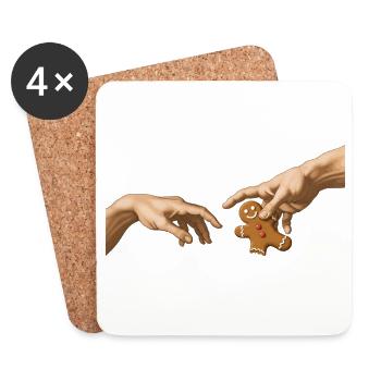 Biscuits en pain d’épices – La Création – Weihn drôle - Dessous de verre (lot de 4) - blanc - Devant