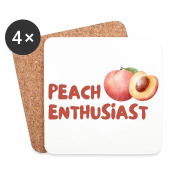 Pfirsich Enthusiast Design - Untersetzer (4er-Set) - Weiß - Vorne