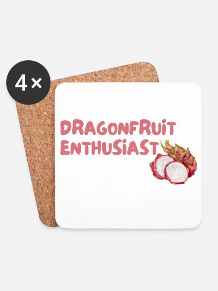 Dragon Fruit Enthusiast - Coasters (set of 4) - white