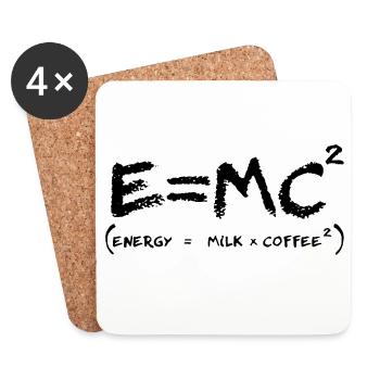 Coffee Energy Formula Geek Humor - Coasters (set of 4) - white - Front
