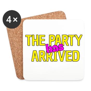 THE PARTY HAS ARRIVED, CAN GO MOUSE - Coasters (set of 4) - white - Front
