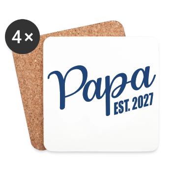 Baby verkünden, Papa 2027 - Untersetzer (4er-Set) - Weiß - Vorne