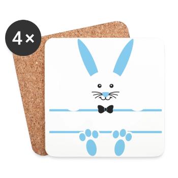 Cadeau Lapin Split Pâques Pâques Lapin Lapin Pâques - Dessous de verre (lot de 4) - blanc - Devant