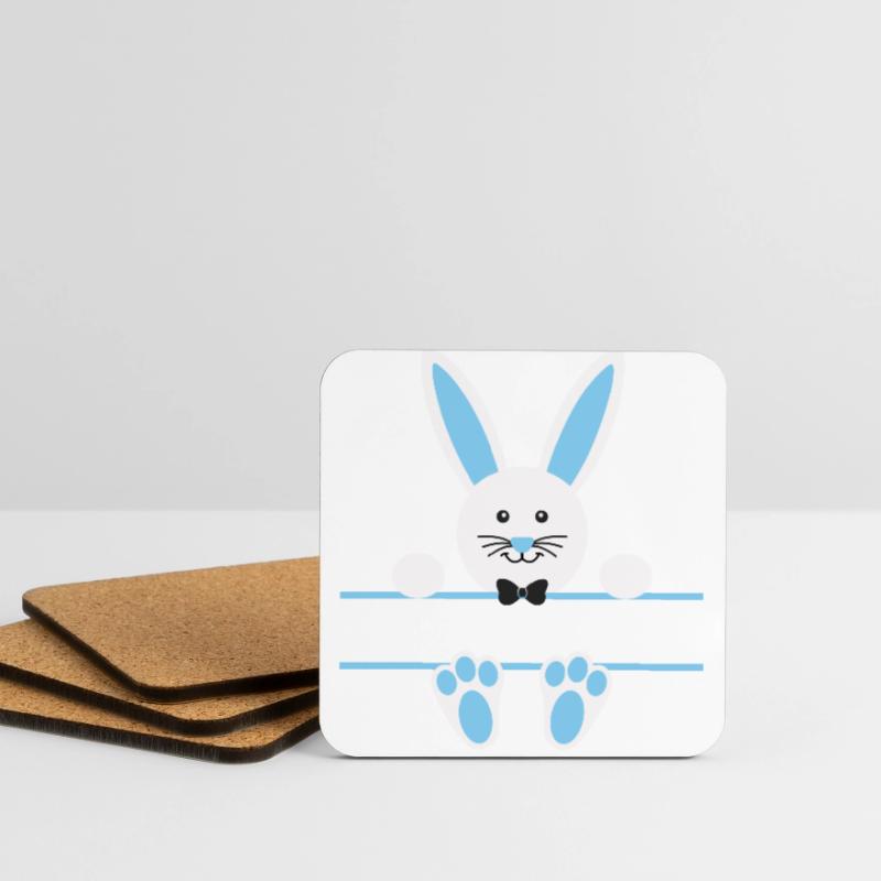 Split Bunny Gift Easter Easter Bunny Bunny Easter Coasters (set of 4)