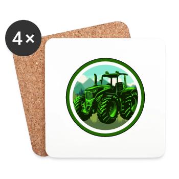 Landwirt Logo - Untersetzer (4er-Set) - Weiß - Vorne