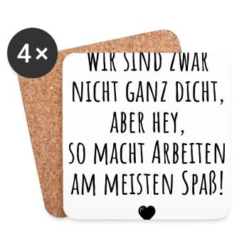 Team fun in the office - Coasters (set of 4) - white - Front