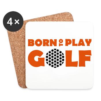 Born to play Golf - Dessous de verre (lot de 4) - blanc - Devant