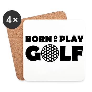 Born to play Golf - Dessous de verre (lot de 4) - blanc - Devant