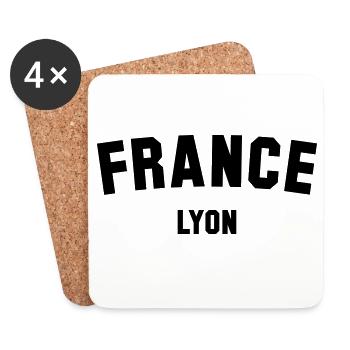 LYON, France, France - Dessous de verre (lot de 4) - blanc - Devant
