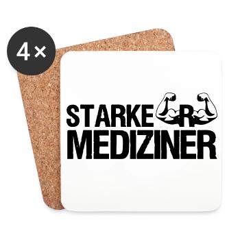 Starker Mediziner Medizin, Ärzte,Sprüche,Geschenk - Untersetzer (4er-Set) - Weiß - Vorne