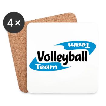 Volleyball - Untersetzer (4er-Set) - Weiß - Vorne
