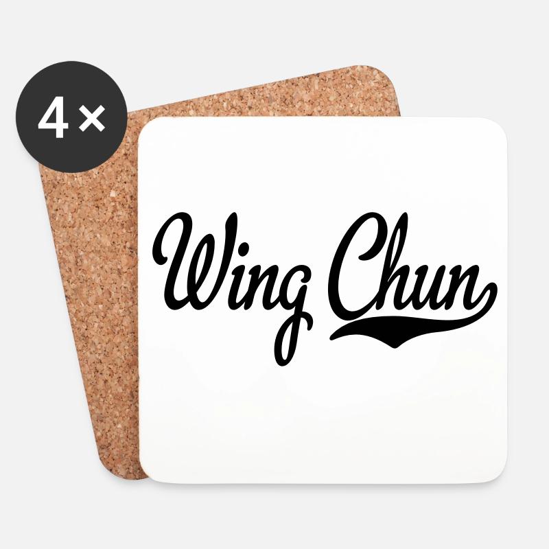 2541614 15440069 wing chun - Untersetzer (4er-Set) - Weiß