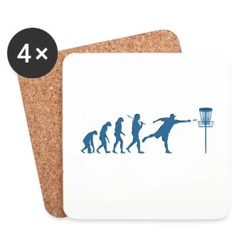 Disc Golf Evolution - Coasters (set of 4) - white - Front