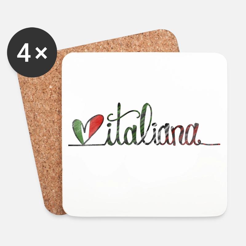 Italiana ❤️ - Untersetzer (4er-Set) - Weiß