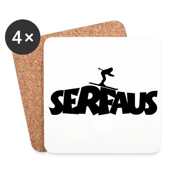 Serfaus Ski Skifahren Wintersport - Untersetzer (4er-Set) - Weiß - Vorne