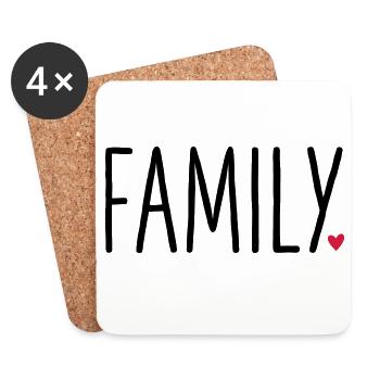 Family Heart - Gift Partner Look Child love - Coasters (set of 4) - white - Front