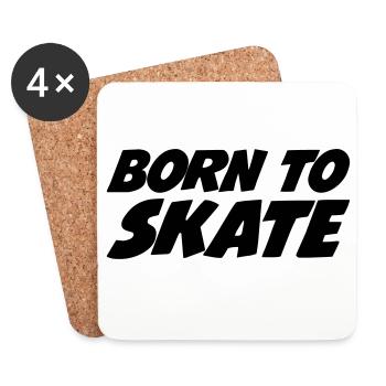 Born to Skate - Dessous de verre (lot de 4) - blanc - Devant