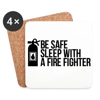 fire fighter - Coasters (set of 4) - white - Front