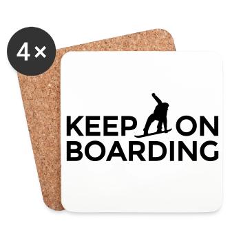 Keep on Boarding Après-Ski Snowboarder Snowboard - Untersetzer (4er-Set) - Weiß - Vorne