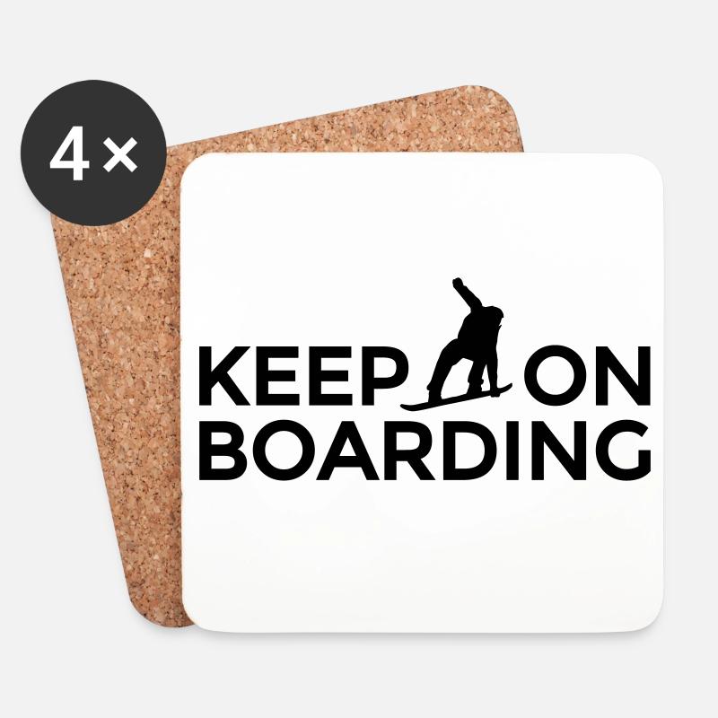 Continue de monter Après-ski Snowboardeur Snowboard - Dessous de verre (lot de 4) - blanc