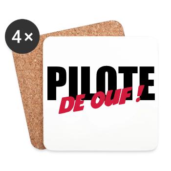 Pilote de ouf ! - Dessous de verre (lot de 4) - blanc - Devant