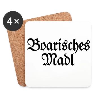 Boarisches Madl - Ein Mädel aus Bayern - Untersetzer (4er-Set) - Weiß - Vorne