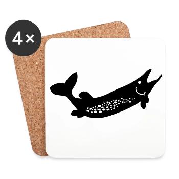 poisson - Dessous de verre (lot de 4) - blanc - Devant