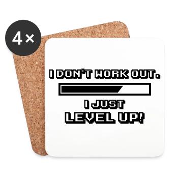 No Workout, Level Up - Untersetzer (4er-Set) - Weiß - Vorne