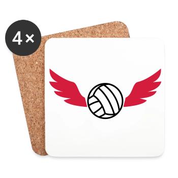 Volleyball - Volley Ball - Sport - Sportsman - Coasters (set of 4) - white - Front
