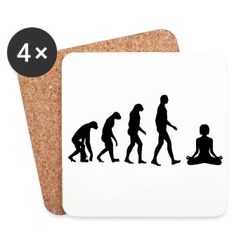 Yoga / Yogi / Buddhismus / Buddhist - Untersetzer (4er-Set) - Weiß - Vorne