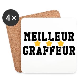 Graffiti / Tag / Writer / Street Art - Untersetzer (4er-Set) - Weiß - Vorne