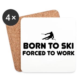 Born to Ski - Untersetzer (4er-Set) - Weiß - Vorne