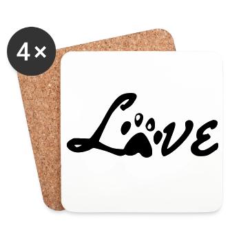 Love Paw - Love - Coasters (set of 4) - white - Front