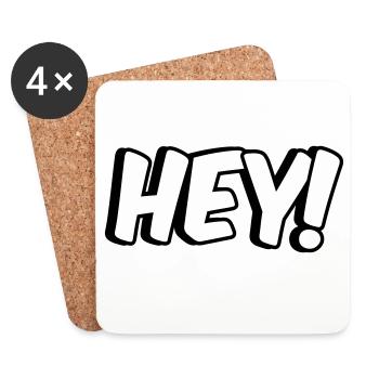 Hey Conception comique - Dessous de verre (lot de 4) - blanc - Devant